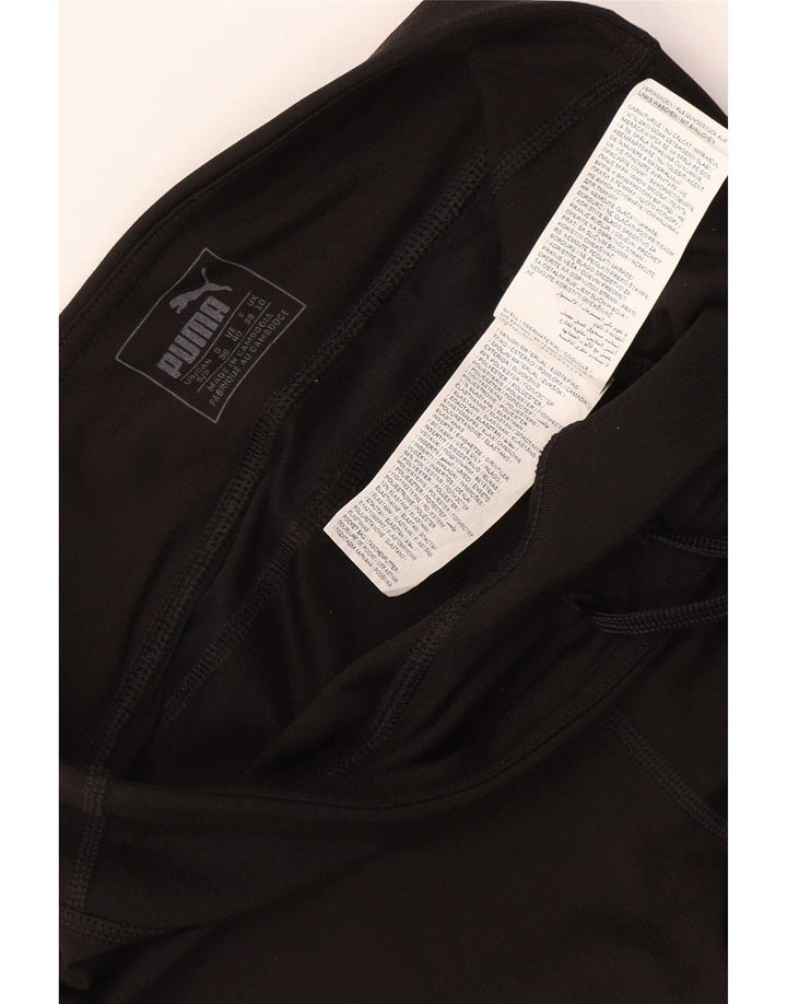 Puma Calça Capri Feminina UK 10 Pequena Poliéster Preto
