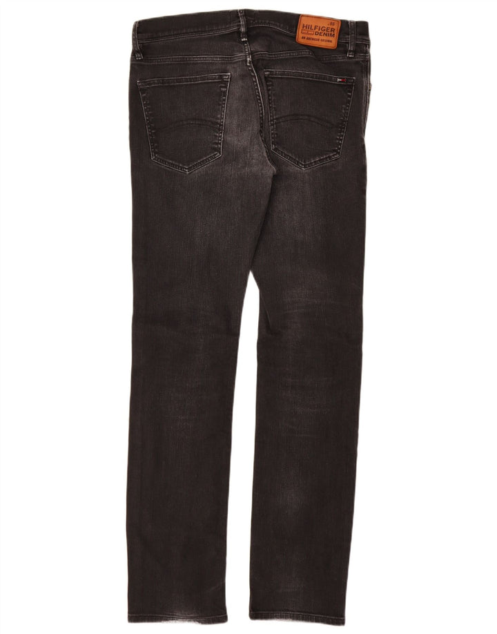 Tommy Hilfiger Masculino Slim Jeans W32 L34 Algodão Preto