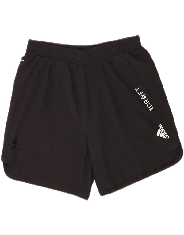 Shorts esportivos gráficos masculinos Adidas grandes esportivos pretos de poliéster