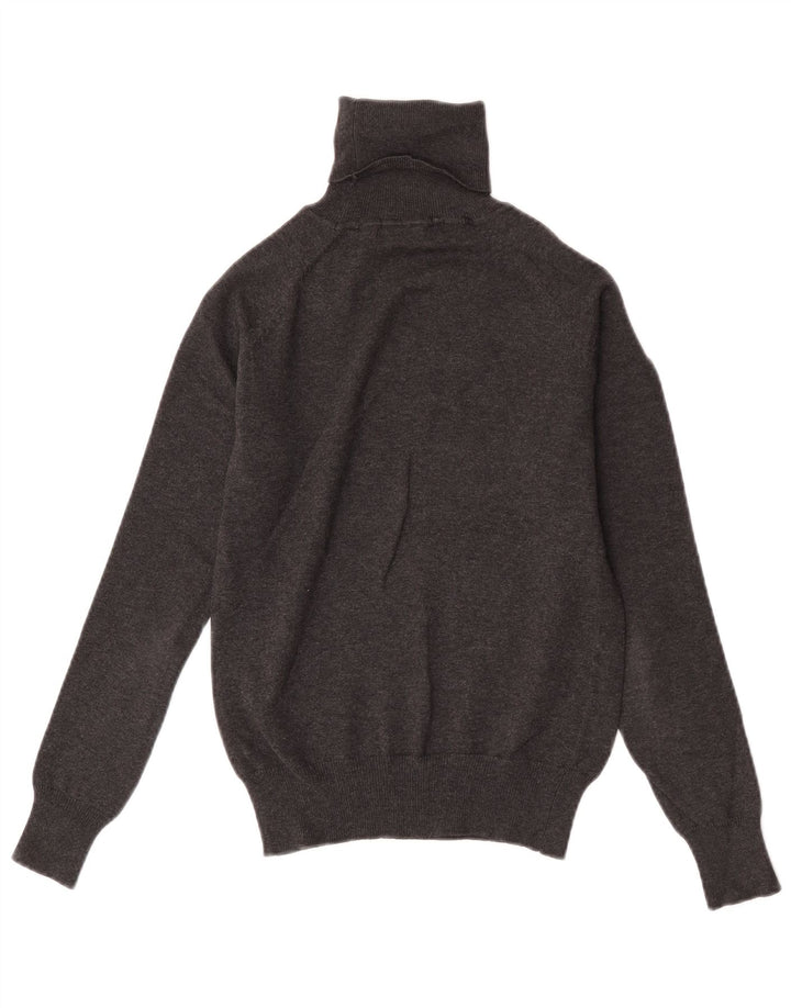 Suéter feminino Zara com gola redonda e algodão cinza pequeno Reino Unido 10
