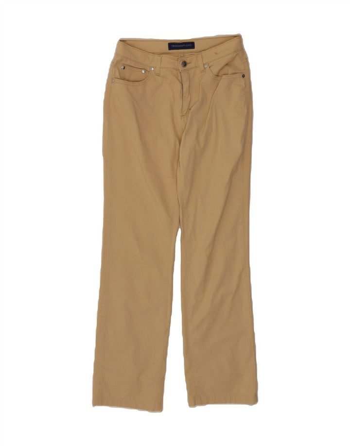 TRUSSARDI Womens Straight Casual Trousers W26 L28 Beige Cotton Vintage Trussardi and Second-Hand Trussardi from Messina Hembry 