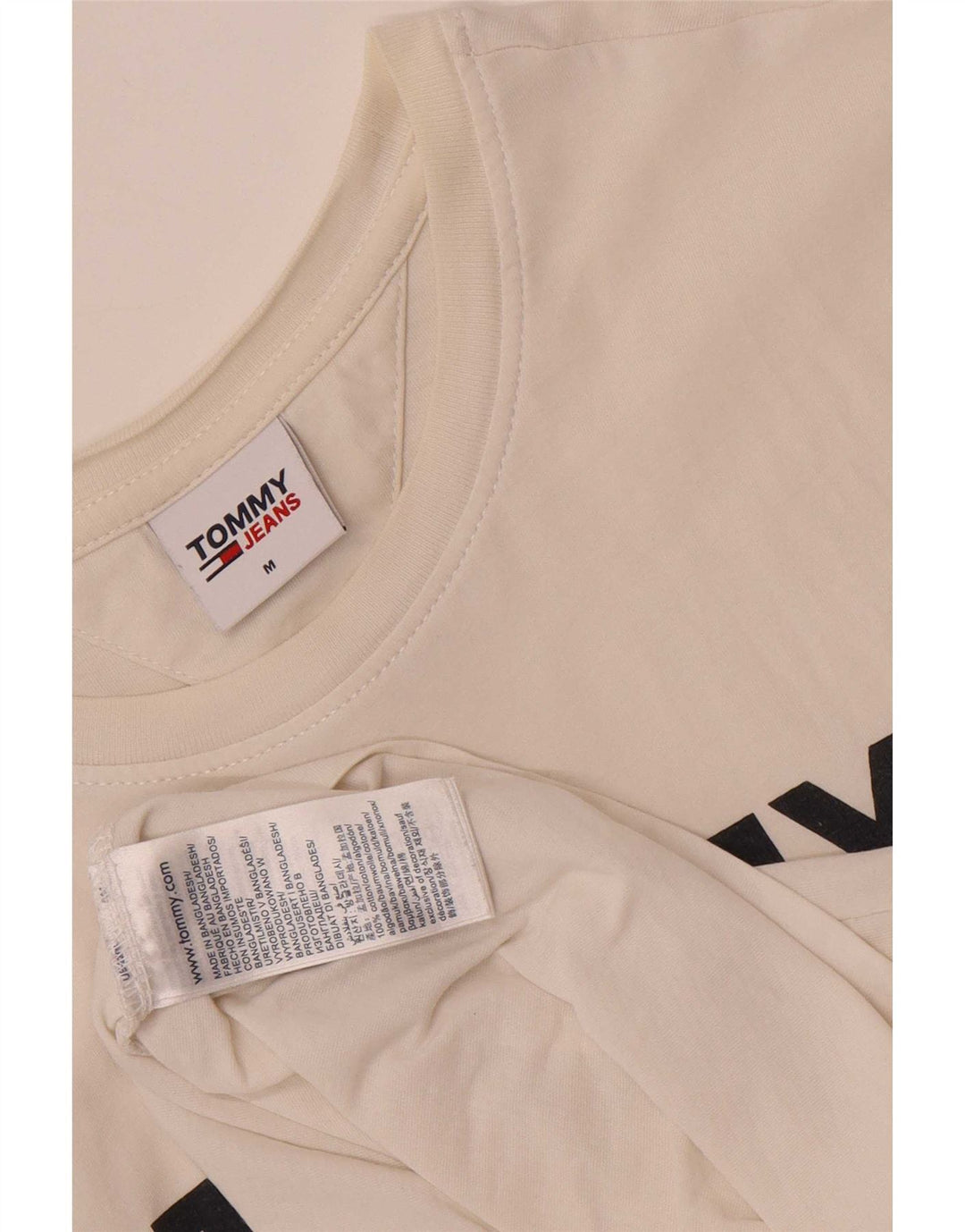 Tommy Hilfiger Camiseta masculina gráfica Top médio algodão branco