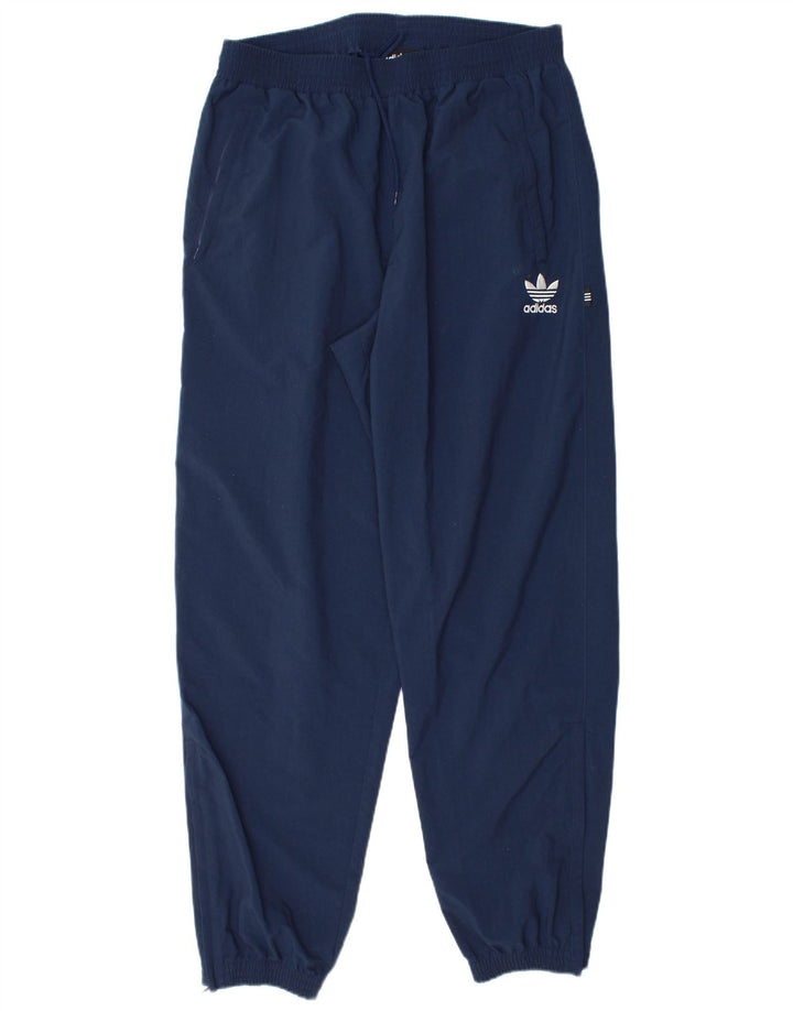 Calça de treino masculina Adidas Joggers grande poliéster azul marinho