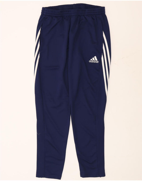 Calça de treino masculina Adidas Climalite grande poliéster azul marinho