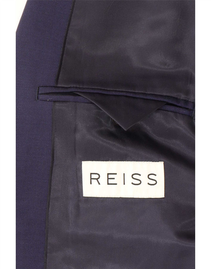 Jaqueta Blazer Masculina Reiss com 1 Botão Reino Unido 38 Lã Azul Marinho Médio
