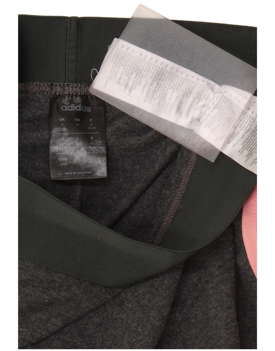 Adidas Womens Crop Leggings UK 12/14 Médio Cinza Algodão