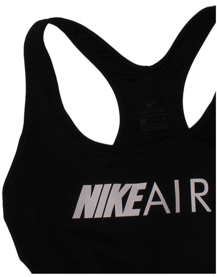 NIKE Womens Dri Fit Sport Bra Graphic Vest Top Small Black Polyester