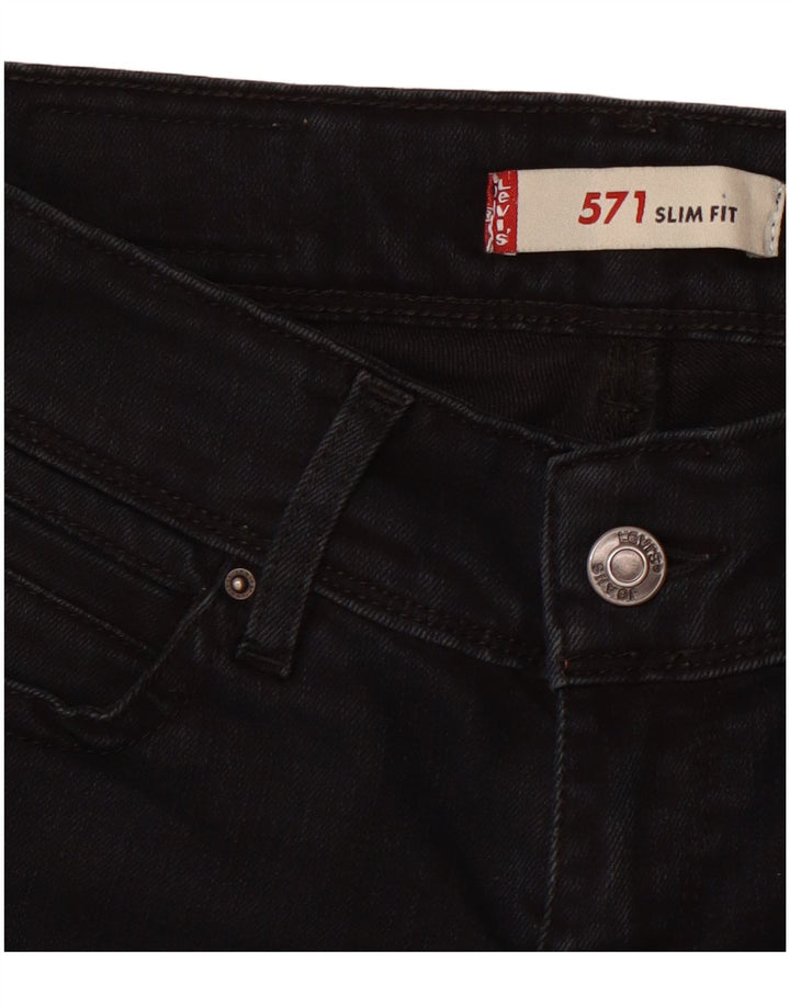 Calça jeans feminina LEVI'S 571 Slim W28 L28 preta