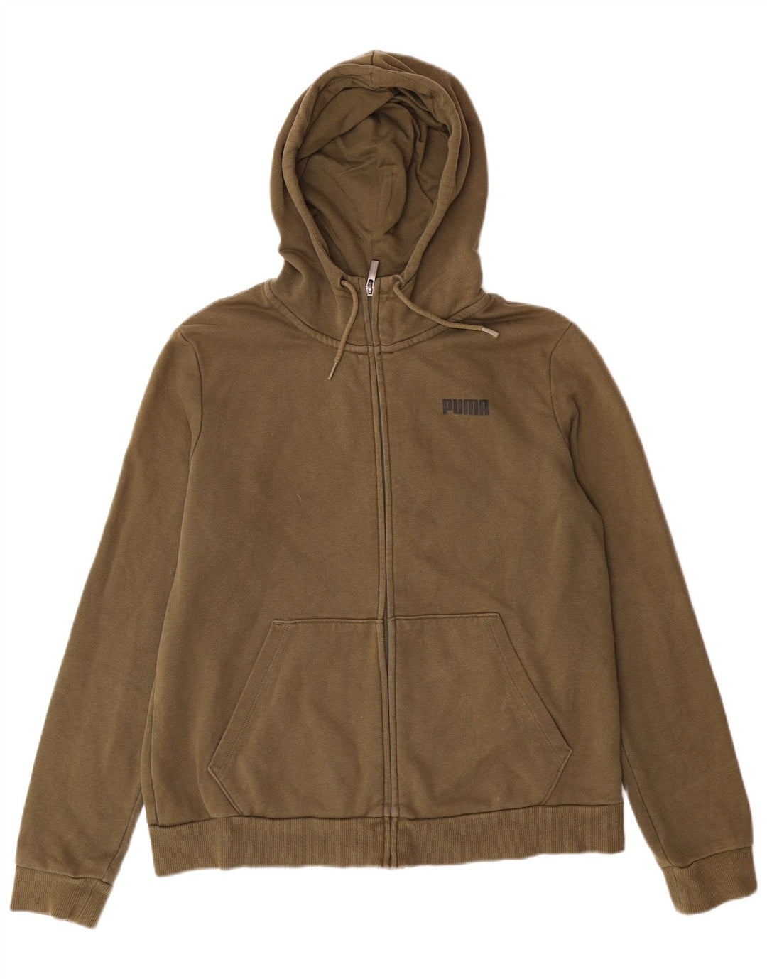 Suéter PUMA feminino com capuz e zíper UK 18 XL Caqui