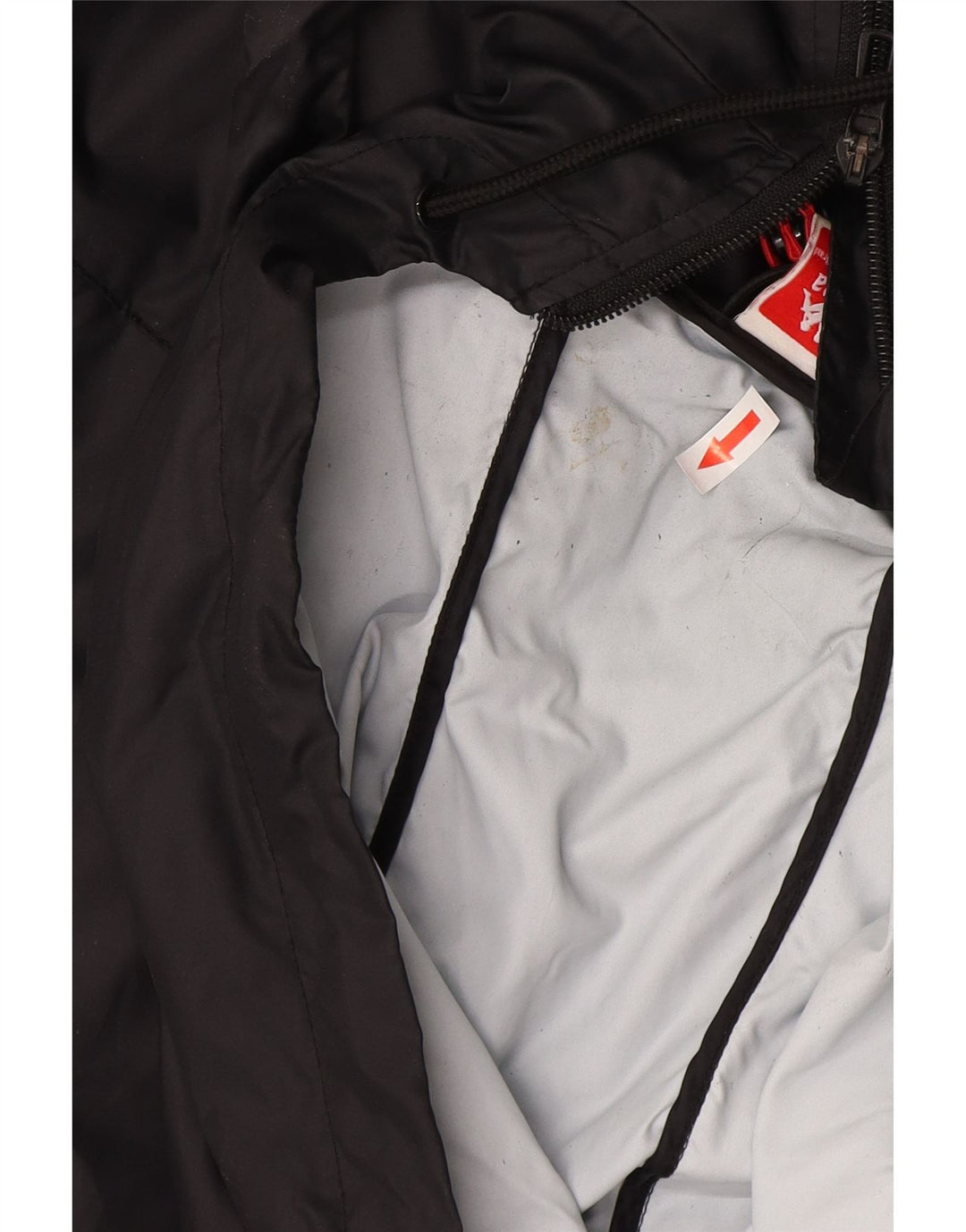 Jaqueta de chuva masculina Kappa com capuz UK 42 XL poliamida preta