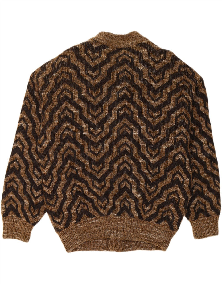 Suéter Cardigan Masculino Rodrigo XL Marrom Geométrico