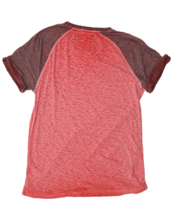Camiseta masculina Superdry Top XL algodão colorblock vermelho