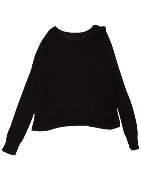 Zara Suéter feminino oversized com gola canoa Reino Unido 10 pequeno preto viscose