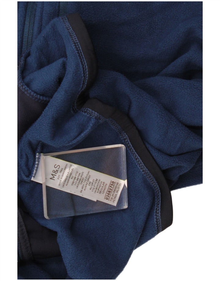 Jaqueta de lã masculina Marks & Spencer Reino Unido 42 XL azul marinho poliéster