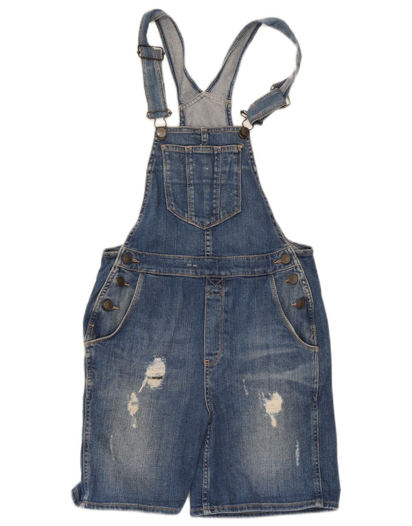 Shorts jeans feminino Fat Face angustiado Reino Unido 6 XS W28 azul médio