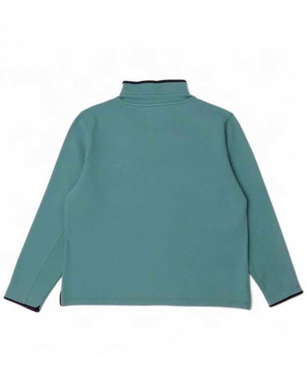 Crew Clothing Womens Zip Neck Sweatshirt Jumper UK 16 Large Blue Cotton