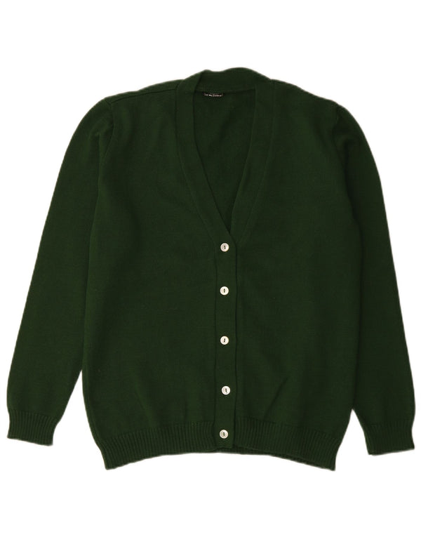Suéter Cardigan Feminino Vintage Reino Unido 14 Grande Verde