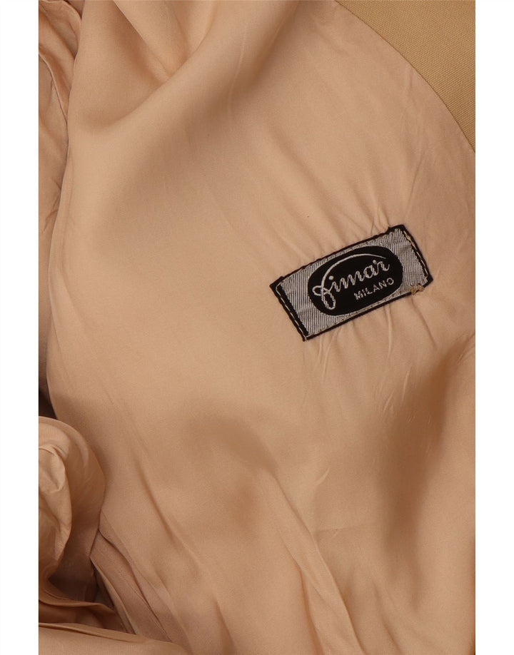 Casaco impermeável masculino vintage UK 36 pequeno bege