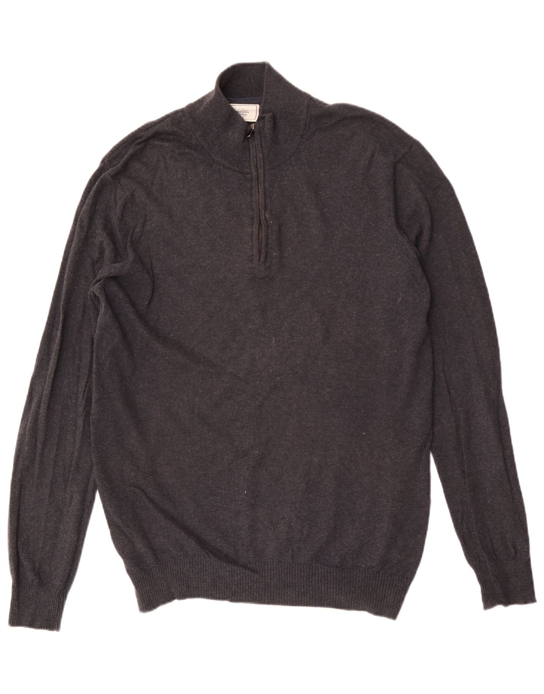 Suéter masculino John Lewis com zíper e gola XL algodão cinza