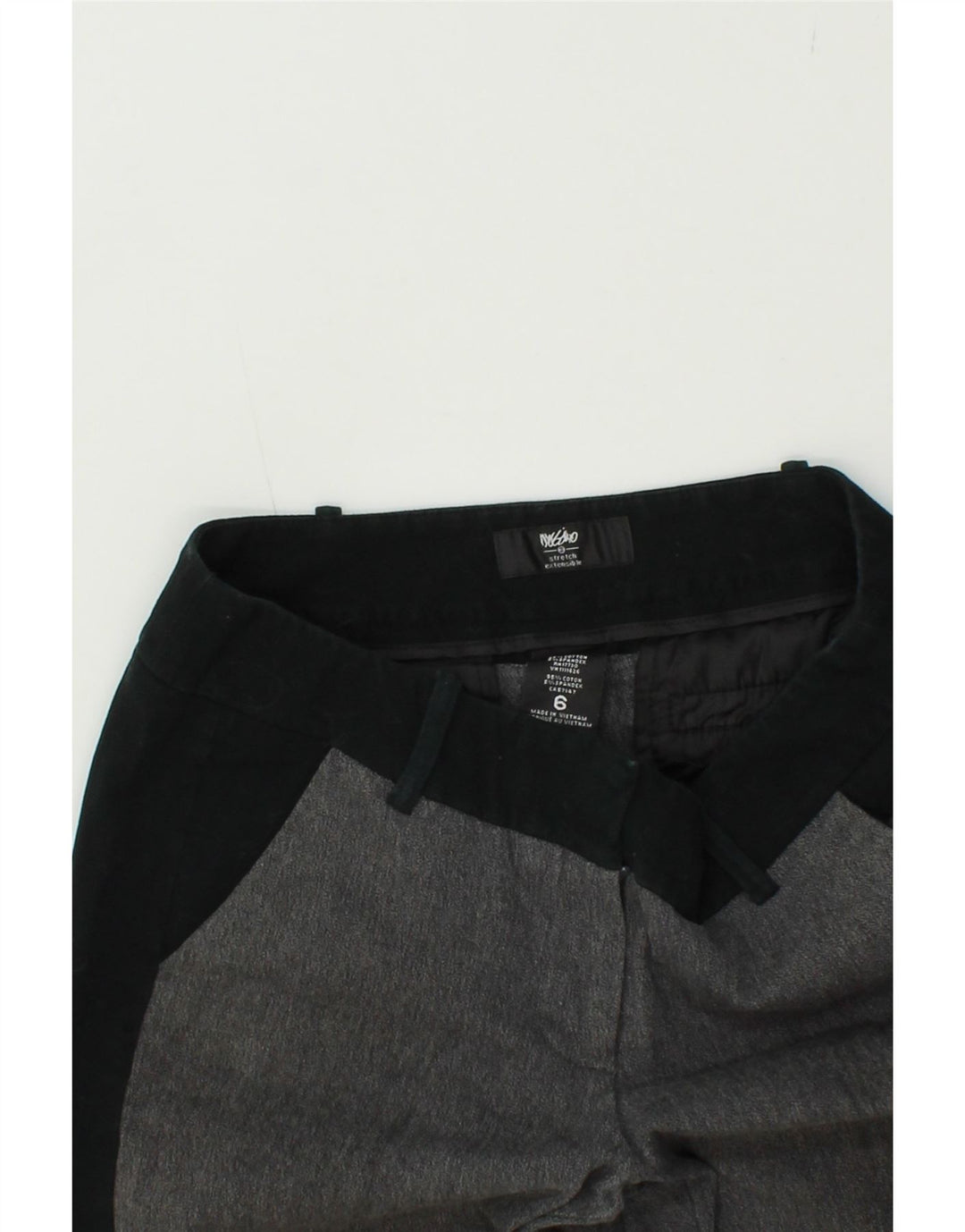MOSSIMO Womens Slim Capri Trousers US 6 Medium W30 L24 Grey Colourblock Vintage Mossimo and Second-Hand Mossimo from Messina Hembry 