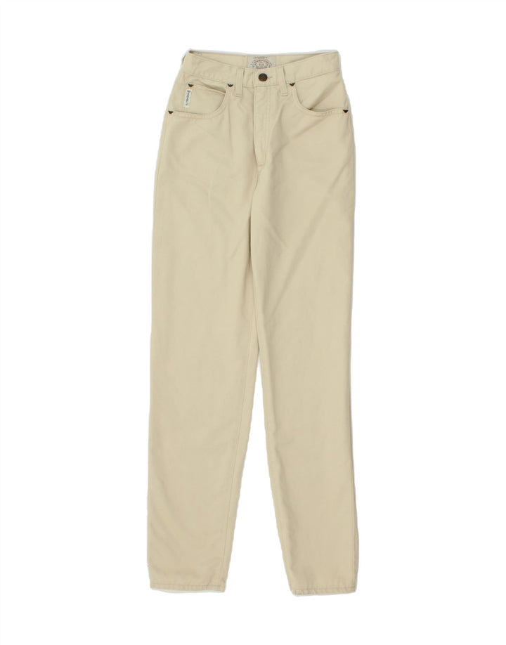 ARMANI Womens Slim Casual Trousers W27 L29 Beige Cotton Vintage Armani and Second-Hand Armani from Messina Hembry 