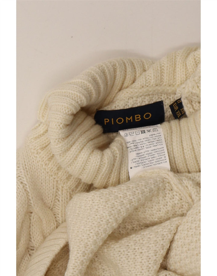 Suéter masculino PIOMBO com gola redonda 2XL acrílico branco