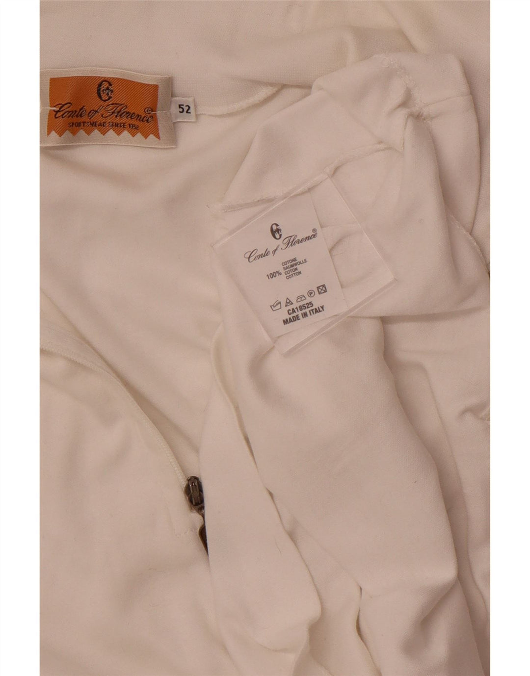 CONTE OF FLORENCE Pulôver feminino com zíper e gola alta IT 52 2XL branco