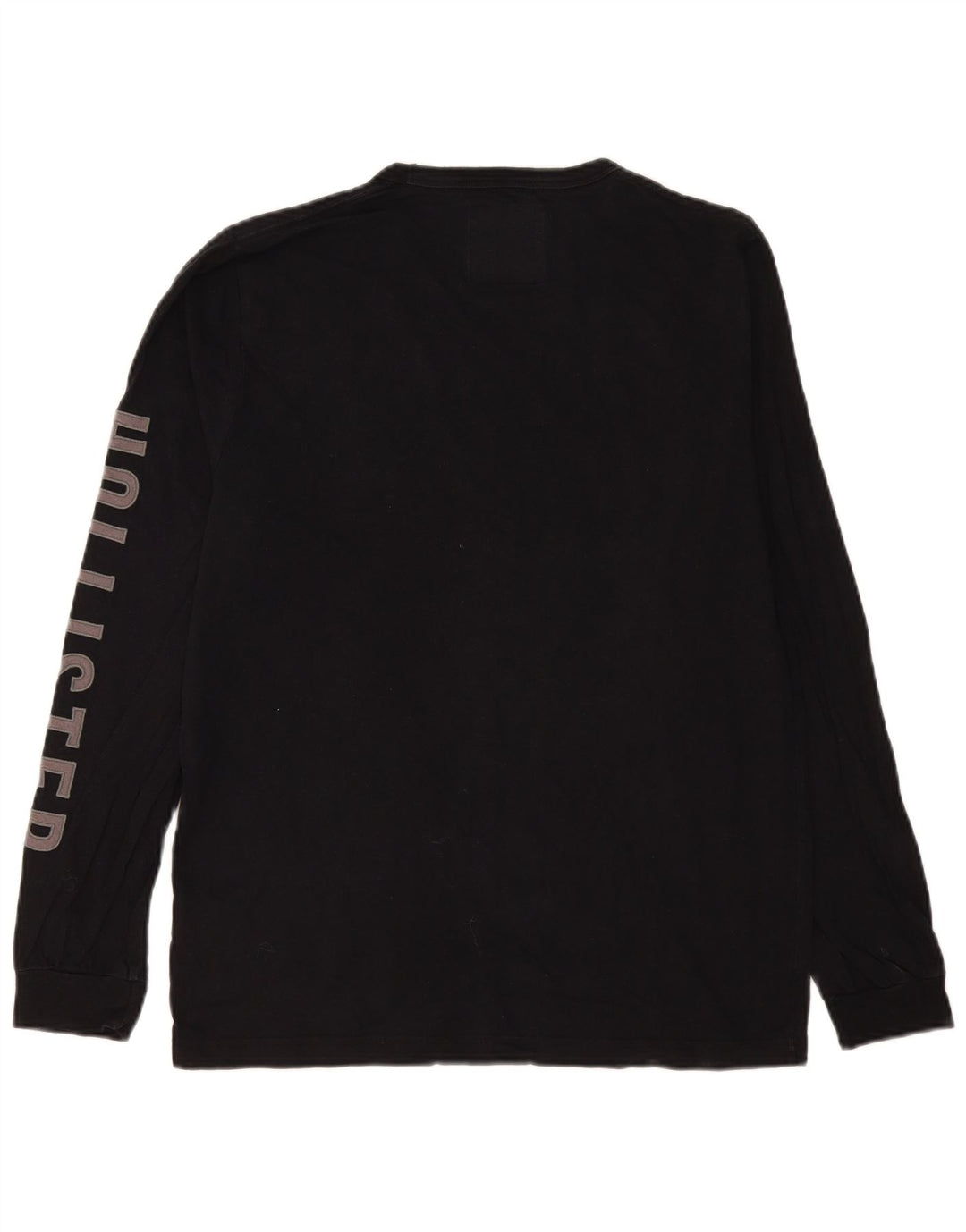 Top gráfico masculino Hollister de manga comprida grande algodão preto