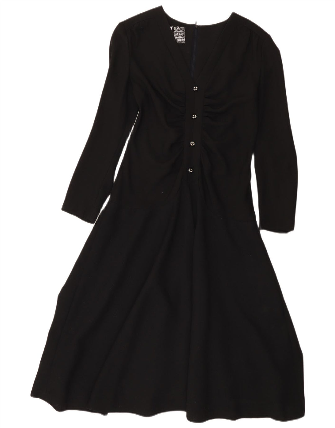 Vestido feminino Yvette manga comprida evasê UE 40 médio preto acetato