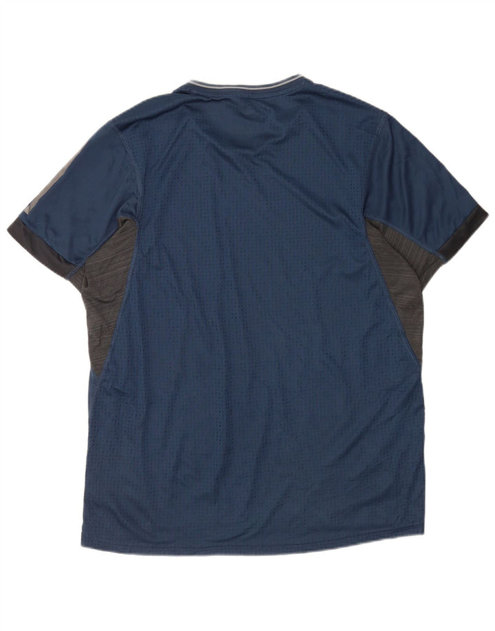 Camiseta Adidas Masculina Climacool Top Grande Listrado Azul Marinho Poliéster