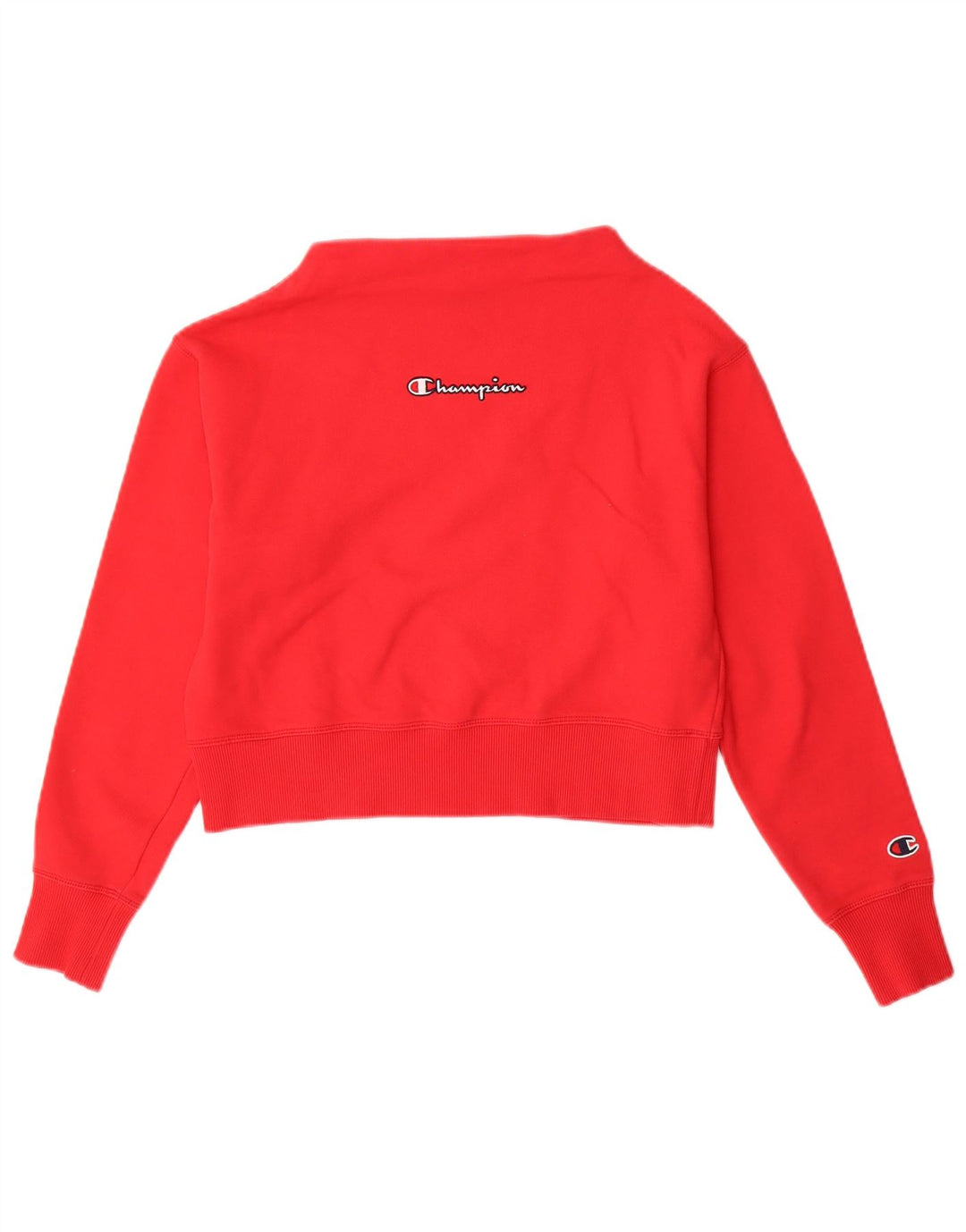 CHAMPION Suéter feminino oversized cropped UK 6 XS algodão vermelho