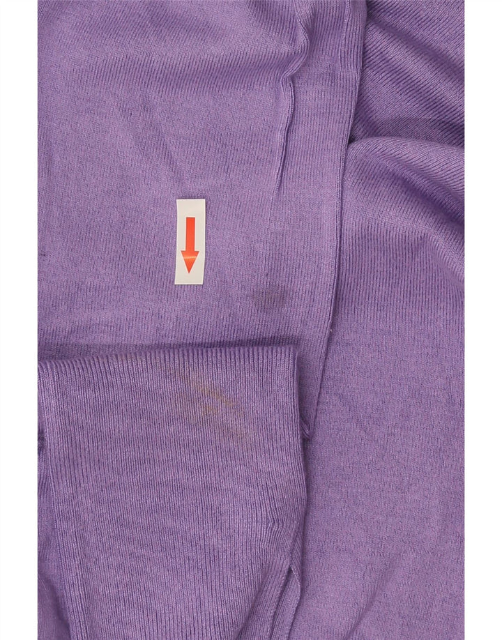 Suéter feminino Zara com gola tartaruga Reino Unido 12 médio roxo