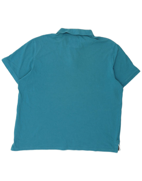 Camisa polo masculina 2XL de algodão azul da Crew Clothing