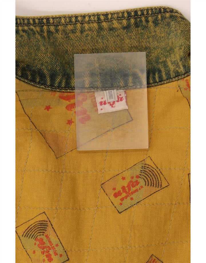Jaqueta jeans masculina Ulfa Loose Fit UK 38 algodão amarelo médio anos 80