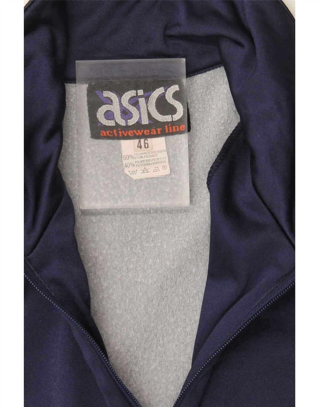 Asics Masculino Graphic Tracksuit Top Jacket IT 46 Pequeno Azul Marinho Colourblock