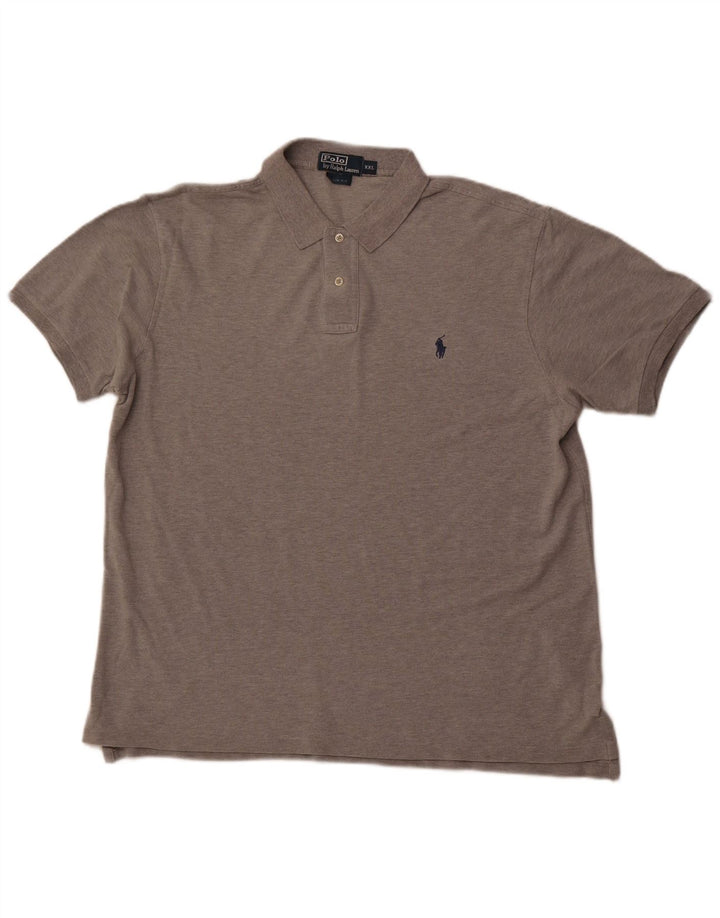 POLO RALPH LAUREN Camisa polo masculina slim fit 2XL algodão cinza