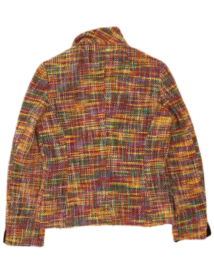 Jaqueta blazer feminina vintage com 2 botões IT 44 xadrez médio multicolorido