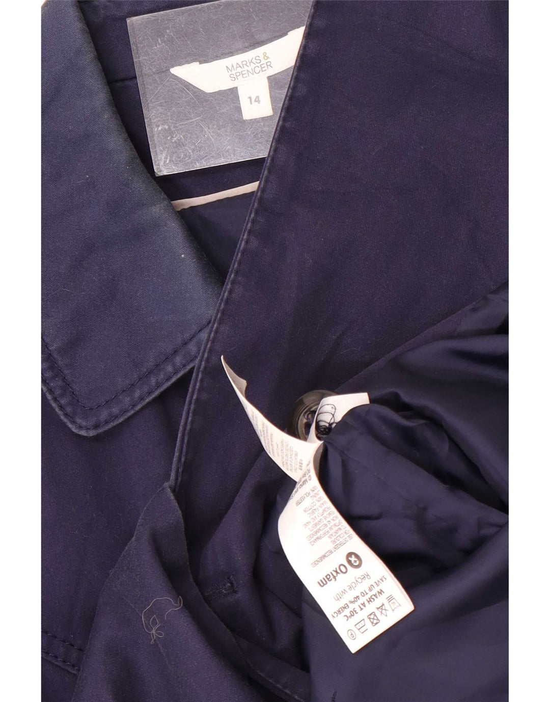 Casaco curto feminino Marks & Spencer Reino Unido 14 médio azul marinho