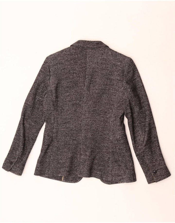 Jaqueta blazer feminina Massimo Dutti com 1 botão EU 40 cinza médio Houndstooth