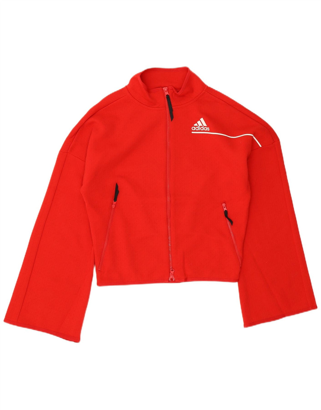 ADIDAS Womens Oversized Tracksuit Top Jacket UK 8/10 Pequeno Algodão Vermelho