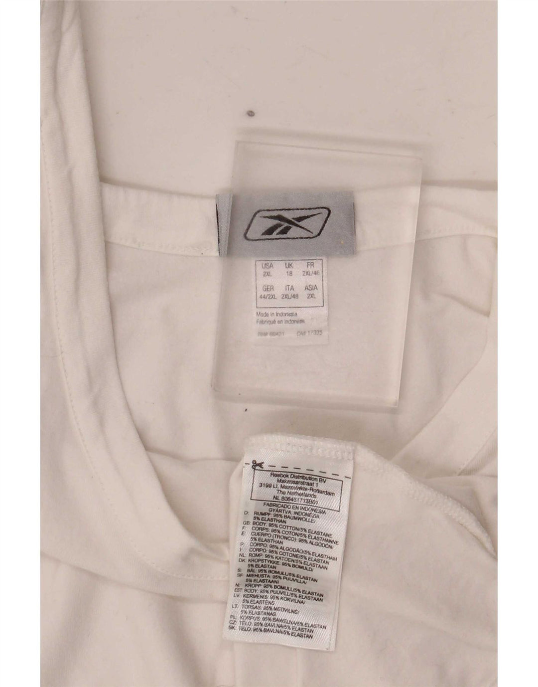Colete feminino Reebok UK 18 XL branco algodão