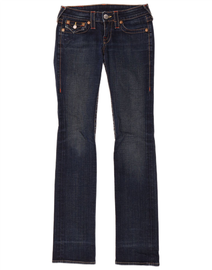 Jeans True Religion feminino slim bootcut W24 L33 algodão azul