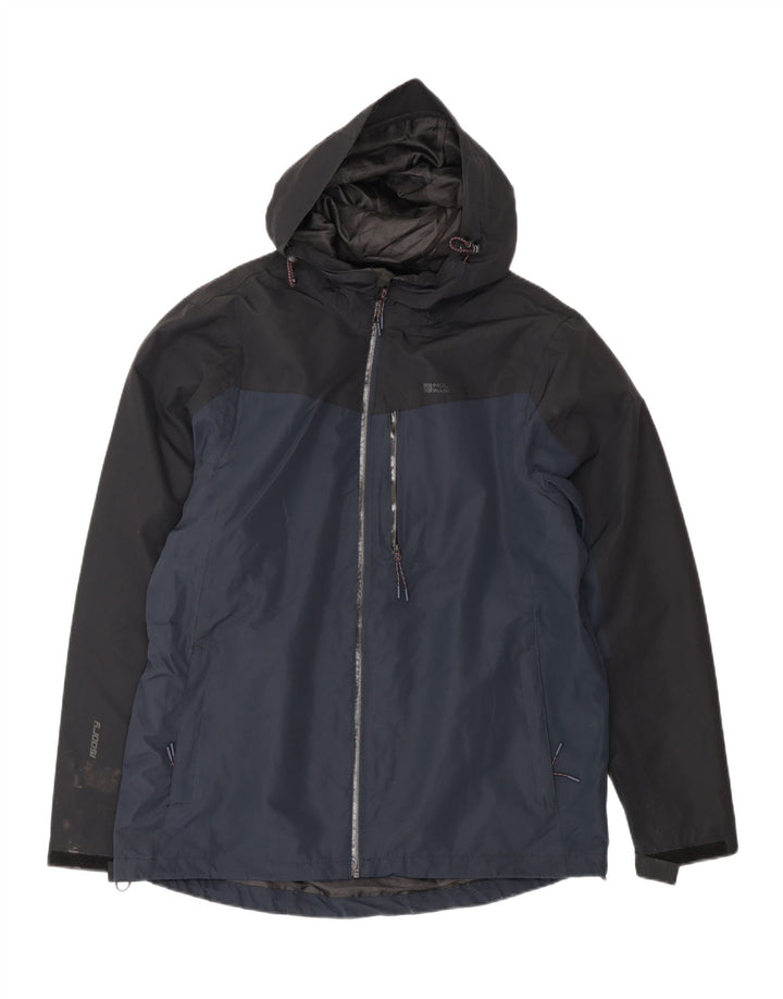 Jaqueta de chuva masculina Mountain Warehouse UK 40 grande bloco colorido azul marinho