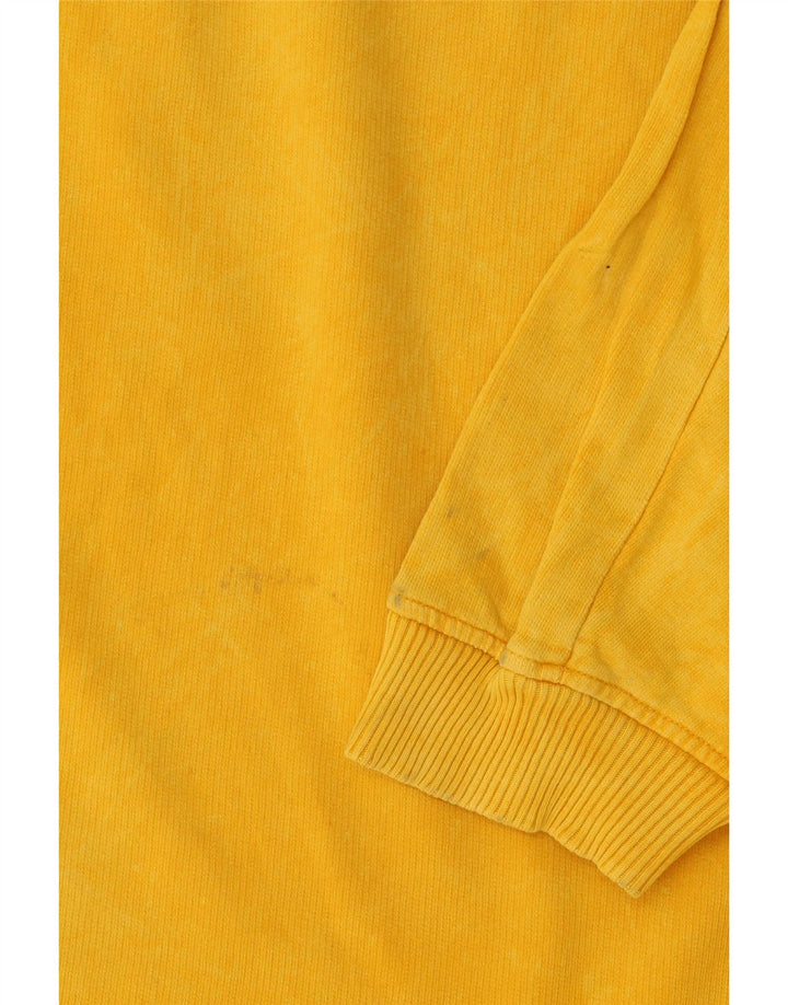 Zara moletom feminino oversized jumper UK 10 pequeno algodão amarelo