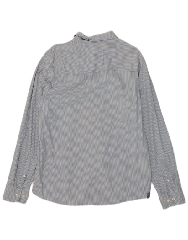 Camisa masculina Fat Face de algodão listrado azul médio