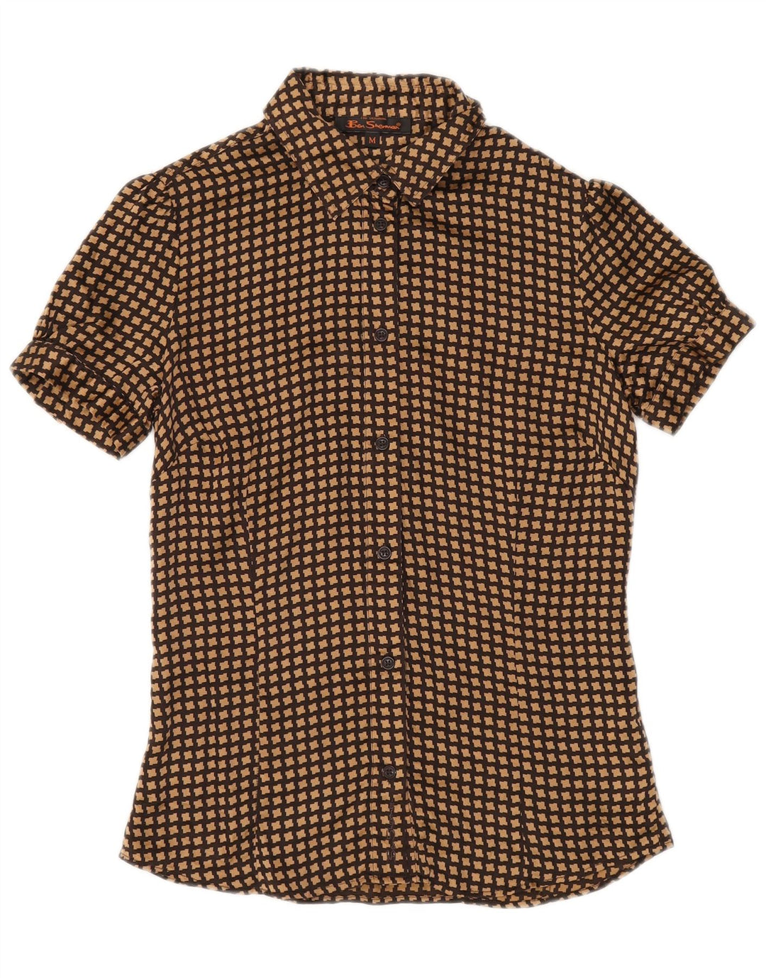 Blusa feminina BEN SHERMAN UK 12 médio marrom houndstooth