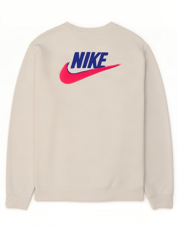 Nike Mens Graphic Sweatshirt Jumper Small White Cotton