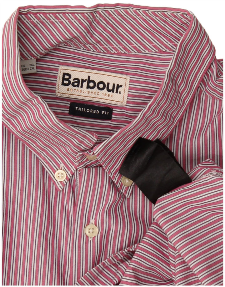 Camisa masculina Barbour sob medida 2XL listrada rosa