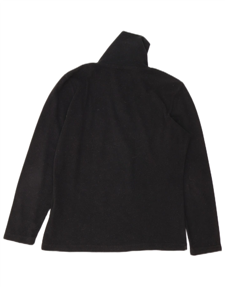 Suéter de lã feminino Invicta com zíper e gola UK 14 grande poliéster preto