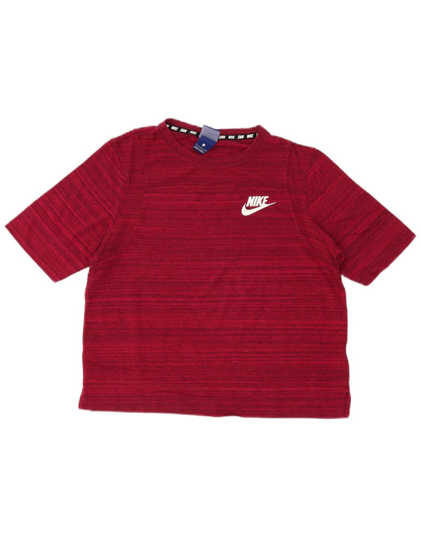 Camiseta Nike Feminina Oversized Top UK 10 Pequena Borgonha Listrada